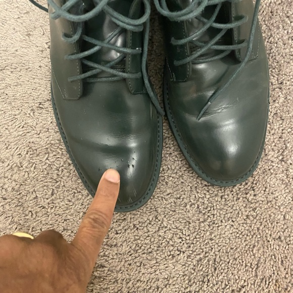 Calvin Klein green leather boots size 91/2 - Picture 6 of 10